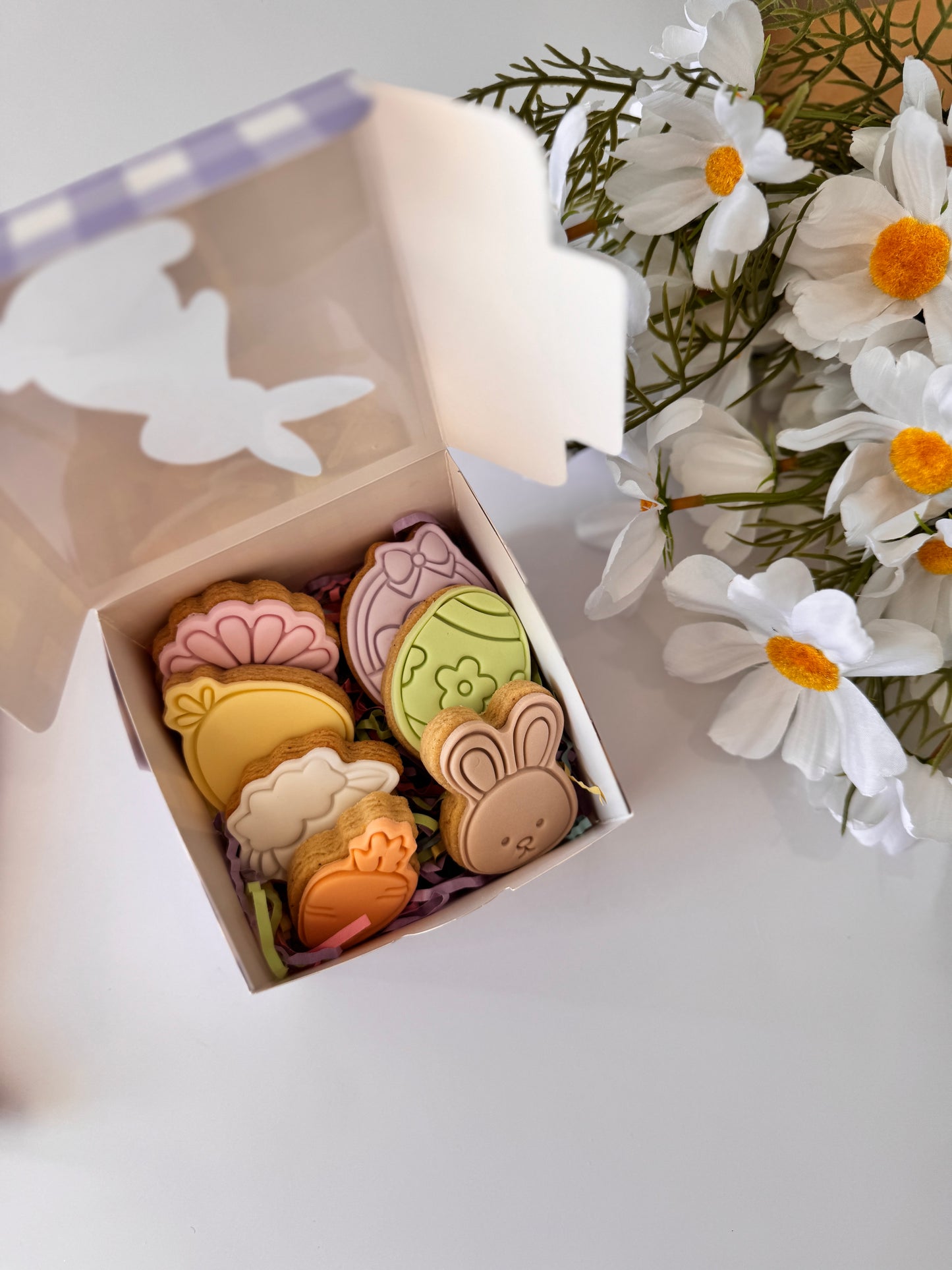Easter Mini Cookies - Gingham Bunny Box
