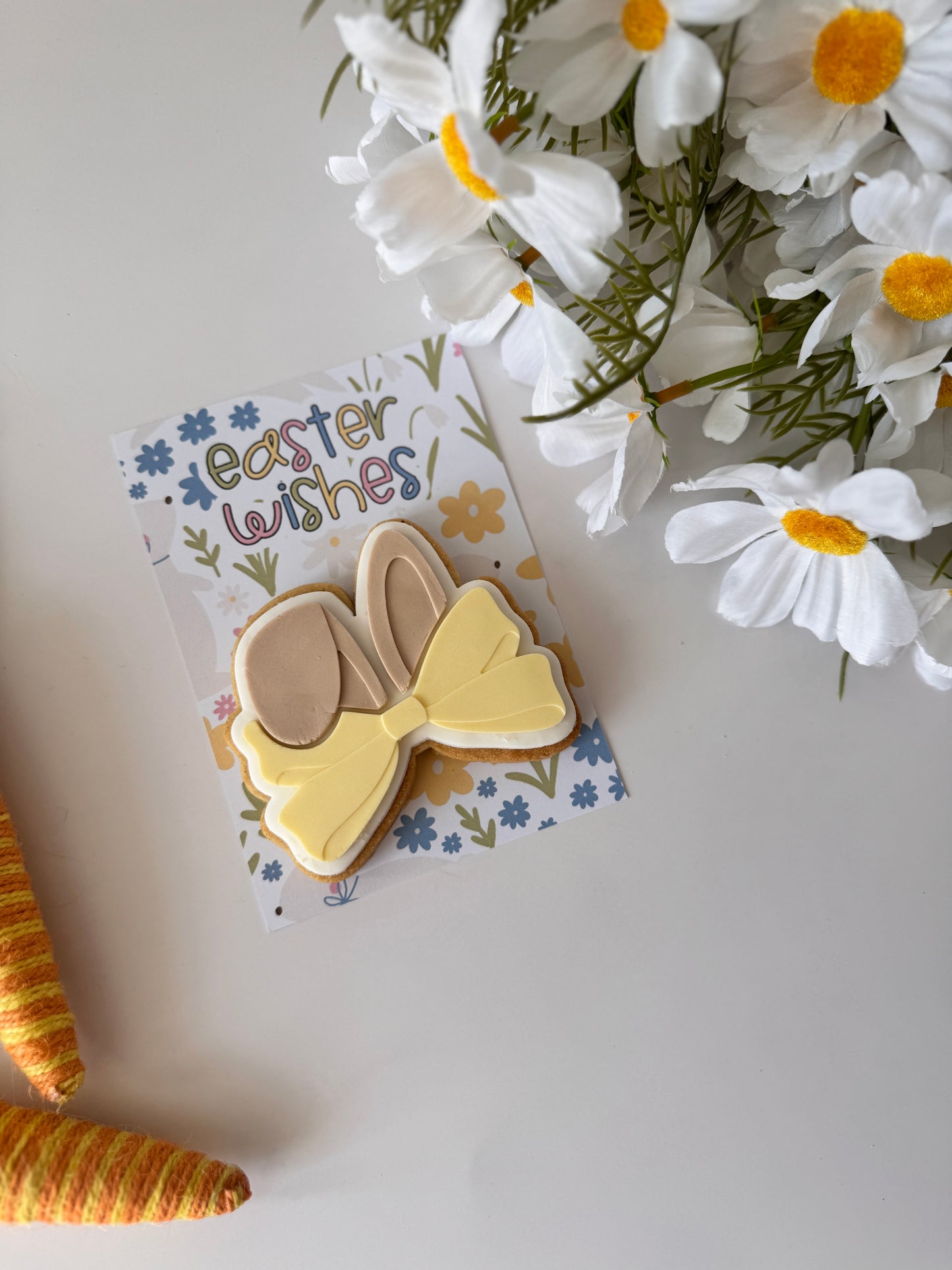 Easter Wishes Bow Ears Cookie