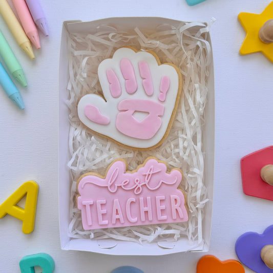 Best Teacher Handprint 2 pack